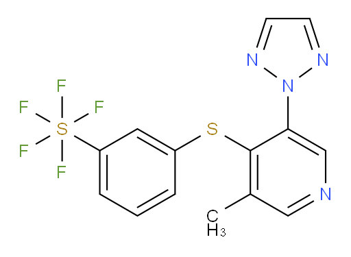3-((3-methyl-5-(2H-1,2,3-triazol-2-yl)pyridin-4-yl)thio)(pentafluoromercapto)benzene