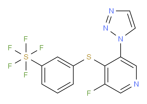 3-((3-fluoro-5-(1H-1,2,3-triazol-1-yl)pyridin-4-yl)thio)(pentafluoromercapto)benzene