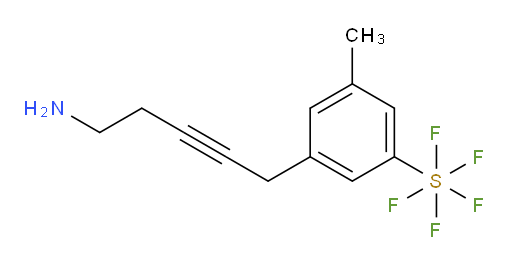 3-(5-aminopent-2-yn-1-yl)-5-methyl(pentafluoromercapto)benzene