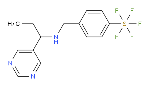 4-(((1-(pyrimidin-5-yl)propyl)amino)methyl)(pentafluoromercapto)benzene