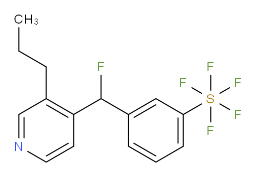 3-(fluoro(3-propylpyridin-4-yl)methyl)(pentafluoromercapto)benzene
