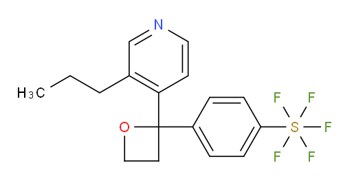 4-(2-(3-propylpyridin-4-yl)oxetan-2-yl)(pentafluoromercapto)benzene