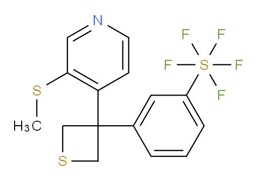 3-(3-(3-(methylthio)pyridin-4-yl)thietan-3-yl)(pentafluoromercapto)benzene