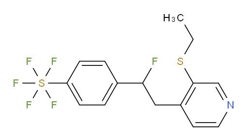 4-(2-(3-(ethylthio)pyridin-4-yl)-1-fluoroethyl)(pentafluoromercapto)benzene