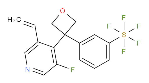 3-(3-(3-fluoro-5-vinylpyridin-4-yl)oxetan-3-yl)(pentafluoromercapto)benzene