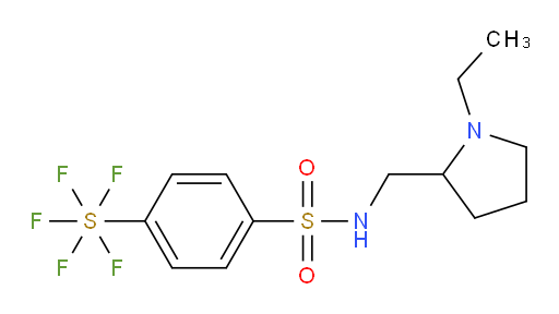 N-((1-ethylpyrrolidin-2-yl)methyl)-4-(pentafluoromercapto)benzenesulfonamide