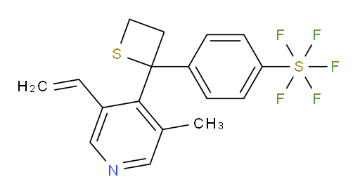 4-(2-(3-methyl-5-vinylpyridin-4-yl)thietan-2-yl)(pentafluoromercapto)benzene