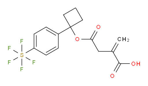 4-(1-(4-(pentafluoromercapto)phenyl)cyclobutoxy)-2-methylene-4-oxobutanoic acid
