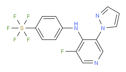 4-((3-fluoro-5-(1H-pyrazol-1-yl)pyridin-4-yl)amino)(pentafluoromercapto)benzene
