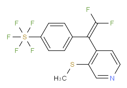 4-(2,2-difluoro-1-(3-(methylthio)pyridin-4-yl)vinyl)(pentafluoromercapto)benzene
