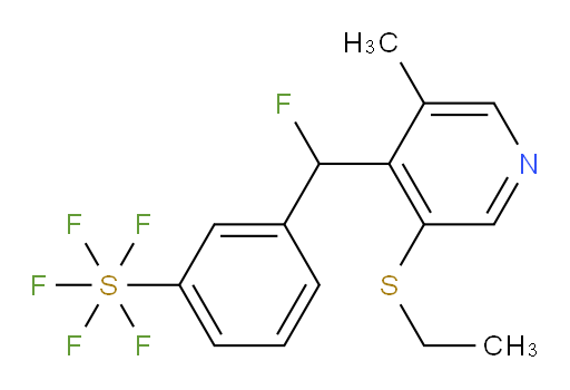 3-((3-(ethylthio)-5-methylpyridin-4-yl)fluoromethyl)(pentafluoromercapto)benzene