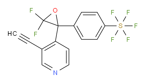4-(2-(3-ethynylpyridin-4-yl)-3,3-difluorooxiran-2-yl)(pentafluoromercapto)benzene