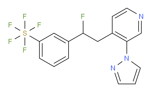 3-(2-(3-(1H-pyrazol-1-yl)pyridin-4-yl)-1-fluoroethyl)(pentafluoromercapto)benzene