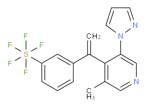 3-(1-(3-methyl-5-(1H-pyrazol-1-yl)pyridin-4-yl)vinyl)(pentafluoromercapto)benzene