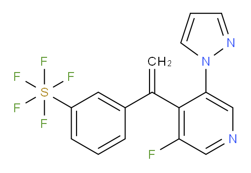 3-(1-(3-fluoro-5-(1H-pyrazol-1-yl)pyridin-4-yl)vinyl)(pentafluoromercapto)benzene