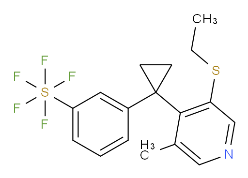 3-(1-(3-(ethylthio)-5-methylpyridin-4-yl)cyclopropyl)(pentafluoromercapto)benzene