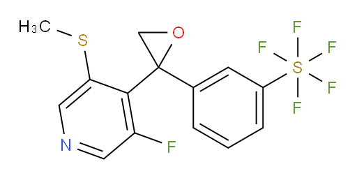 3-(2-(3-fluoro-5-(methylthio)pyridin-4-yl)oxiran-2-yl)(pentafluoromercapto)benzene