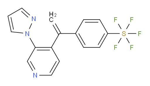 4-(1-(3-(1H-pyrazol-1-yl)pyridin-4-yl)vinyl)(pentafluoromercapto)benzene