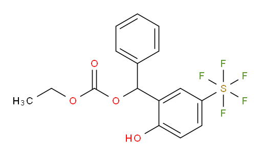 ethyl ((2-hydroxy-5-(pentafluoromercapto)phenyl)(phenyl)methyl) carbonate