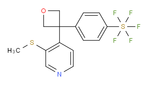 4-(3-(3-(methylthio)pyridin-4-yl)oxetan-3-yl)(pentafluoromercapto)benzene