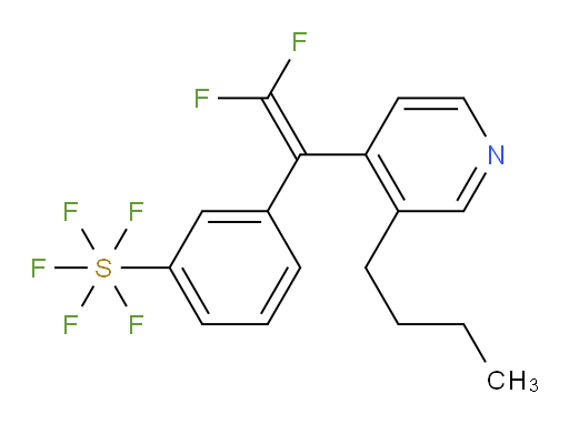 3-(1-(3-butylpyridin-4-yl)-2,2-difluorovinyl)(pentafluoromercapto)benzene