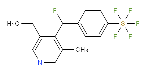 4-(fluoro(3-methyl-5-vinylpyridin-4-yl)methyl)(pentafluoromercapto)benzene