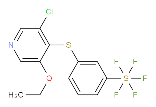 3-((3-chloro-5-ethoxypyridin-4-yl)thio)(pentafluoromercapto)benzene