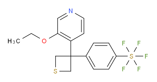 4-(3-(3-ethoxypyridin-4-yl)thietan-3-yl)(pentafluoromercapto)benzene