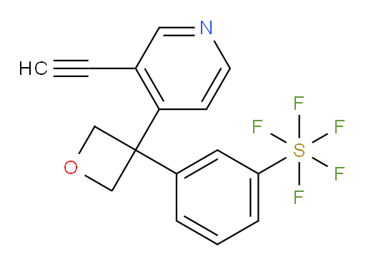 3-(3-(3-ethynylpyridin-4-yl)oxetan-3-yl)(pentafluoromercapto)benzene