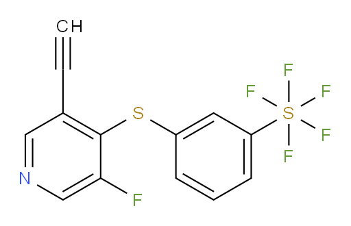 3-((3-ethynyl-5-fluoropyridin-4-yl)thio)(pentafluoromercapto)benzene