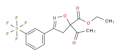 ethyl 5-acetyl-3-(3-(pentafluoromercapto)phenyl)-4,5-dihydroisoxazole-5-carboxylate