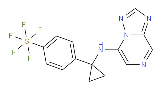 [4-[1-([1,2,4]triazolo[1,5-a]pyrazin-5-ylamino)cyclopropyl]phenyl]sulfur pentafluoride