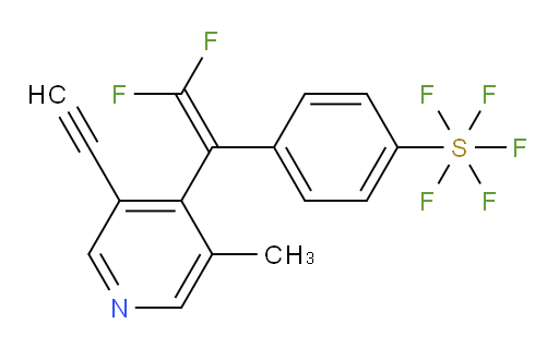 4-(1-(3-ethynyl-5-methylpyridin-4-yl)-2,2-difluorovinyl)(pentafluoromercapto)benzene