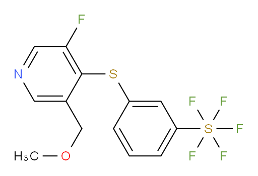 3-((3-fluoro-5-(methoxymethyl)pyridin-4-yl)thio)(pentafluoromercapto)benzene