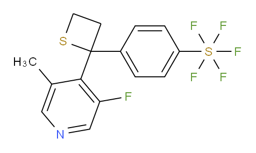 4-(2-(3-fluoro-5-methylpyridin-4-yl)thietan-2-yl)(pentafluoromercapto)benzene