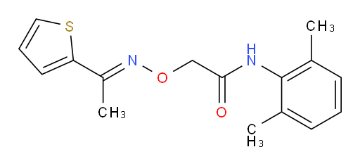 (E)-N-(2,6-dimethylphenyl)-2-(((1-(thiophen-2-yl)ethylidene)amino)oxy)acetamide