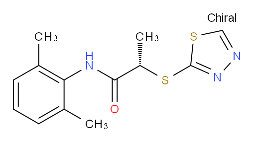 (S)-2-((1,3,4-thiadiazol-2-yl)thio)-N-(2,6-dimethylphenyl)propanamide