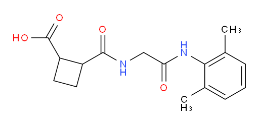 2-((2-((2,6-dimethylphenyl)amino)-2-oxoethyl)carbamoyl)cyclobutanecarboxylic acid