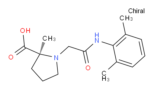 (S)-1-(2-((2,6-dimethylphenyl)amino)-2-oxoethyl)-2-methylpyrrolidine-2-carboxylic acid