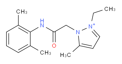 1-(2-((2,6-dimethylphenyl)amino)-2-oxoethyl)-2-ethyl-5-methyl-1H-pyrazol-2-ium