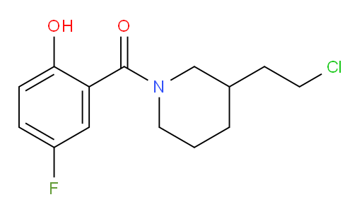 (3-(2-chloroethyl)piperidin-1-yl)(5-fluoro-2-hydroxyphenyl)methanone