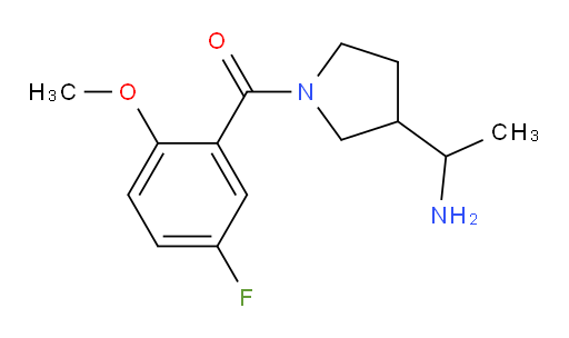 (3-(1-aminoethyl)pyrrolidin-1-yl)(5-fluoro-2-methoxyphenyl)methanone