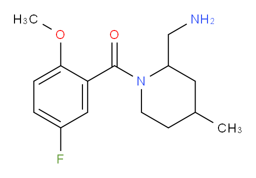 (2-(aminomethyl)-4-methylpiperidin-1-yl)(5-fluoro-2-methoxyphenyl)methanone
