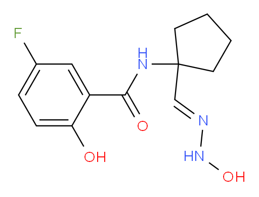(E)-5-fluoro-2-hydroxy-N-(1-((2-hydroxyhydrazono)methyl)cyclopentyl)benzamide
