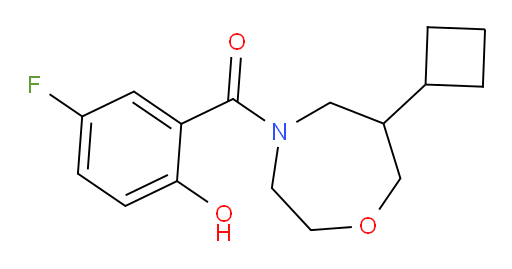 (6-cyclobutyl-1,4-oxazepan-4-yl)(5-fluoro-2-hydroxyphenyl)methanone