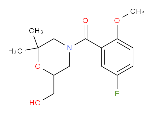(5-fluoro-2-methoxyphenyl)(6-(hydroxymethyl)-2,2-dimethylmorpholino)methanone
