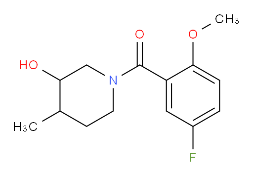 (5-fluoro-2-methoxyphenyl)(3-hydroxy-4-methylpiperidin-1-yl)methanone