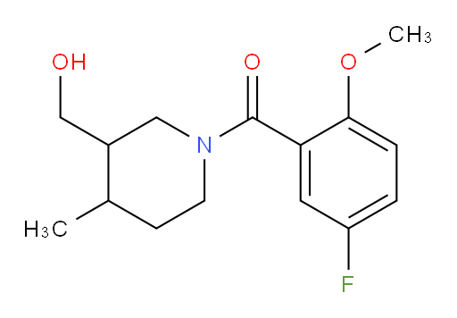 (5-fluoro-2-methoxyphenyl)(3-(hydroxymethyl)-4-methylpiperidin-1-yl)methanone