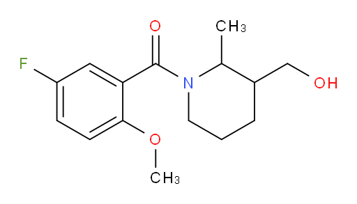 (5-fluoro-2-methoxyphenyl)(3-(hydroxymethyl)-2-methylpiperidin-1-yl)methanone
