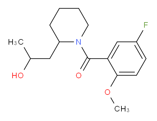 (5-fluoro-2-methoxyphenyl)(2-(2-hydroxypropyl)piperidin-1-yl)methanone